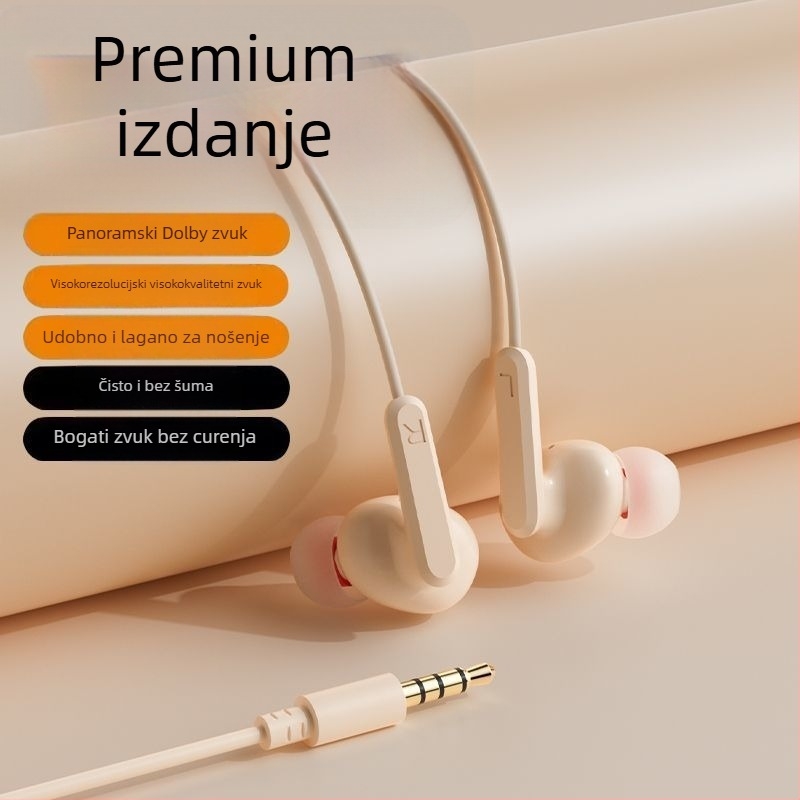 Ušne slušalice s kabelom i ušnim kukicama, USB-C kabel dužine 2 m, snižavanje šuma, za karaoke, sport, igre i pozive