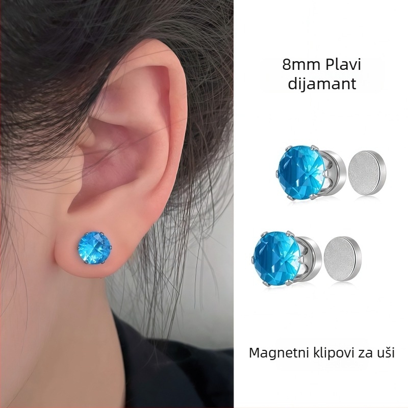 Ximang Nakit Magnetne klipse za uši – titan čelik, geometrijski dizajn, poliranje, visokokvalitetan ženski stil