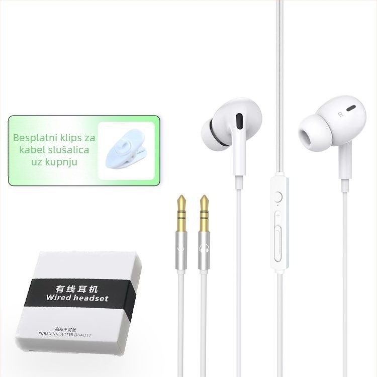 Žične PC slušalice u uho s mikrofonom, 3 m kabel, 3,5 mm priključak