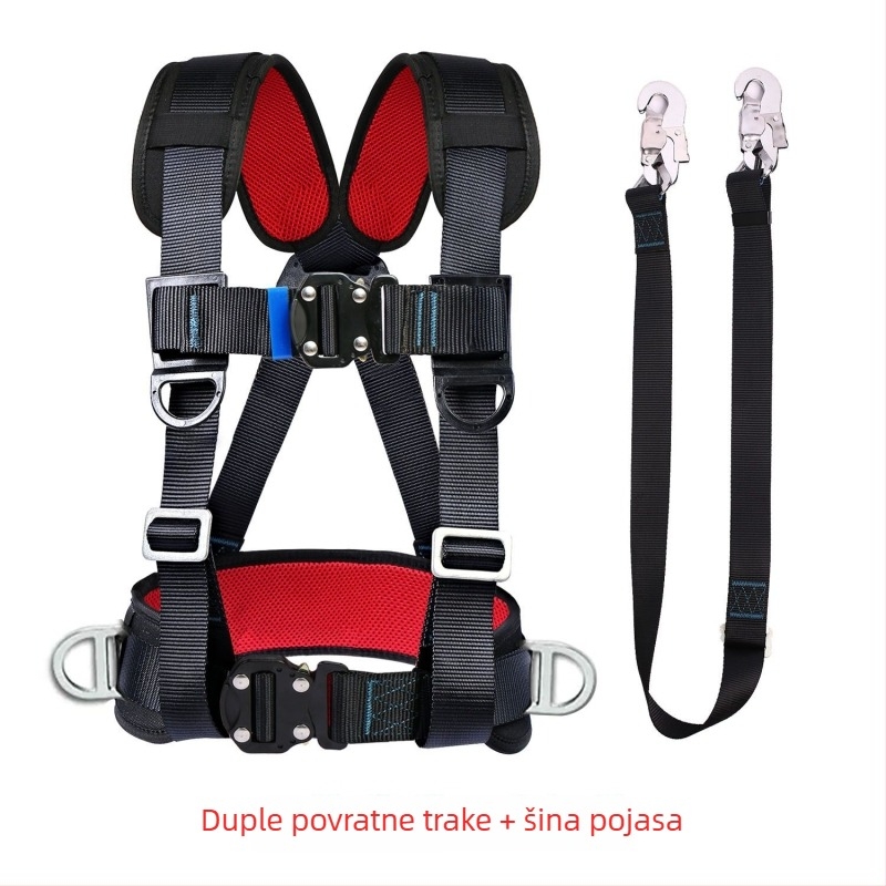Troipointski sigurnosni pojas za rad na visini, set karabina i užadi prema nacionalnom standardu