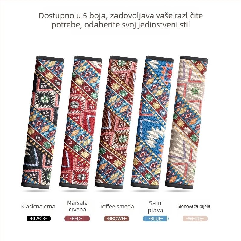 Zaštitni jastuk za rameni sigurnosnog pojasa u automobilu — Etnični stil, Crtani dizajn, Poliester, Gu qi marka