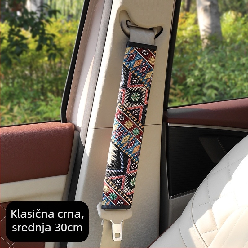 Zaštitni jastuk za rameni sigurnosnog pojasa u automobilu — Etnični stil, Crtani dizajn, Poliester, Gu qi marka