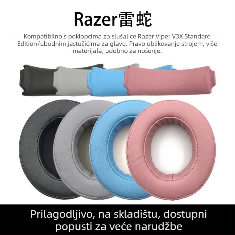 Razer Beihai Kraken V3X Standard Edition X dodatci za slušalice — jastučići od pjene za uši i jastučić za traku, udobno za nošenje, jednostavna ugradnja, prilagođeni uzorci