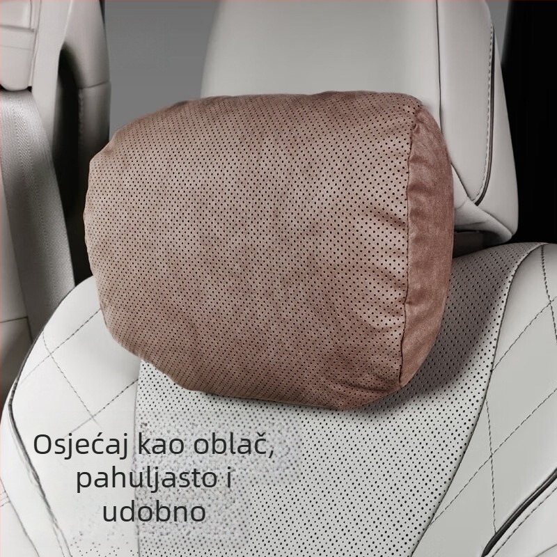 Fuhe auto jastuk za vrat i naslon za glavu od suede materijala s punilom od biološkog fleisa – univerzalno za vozila
