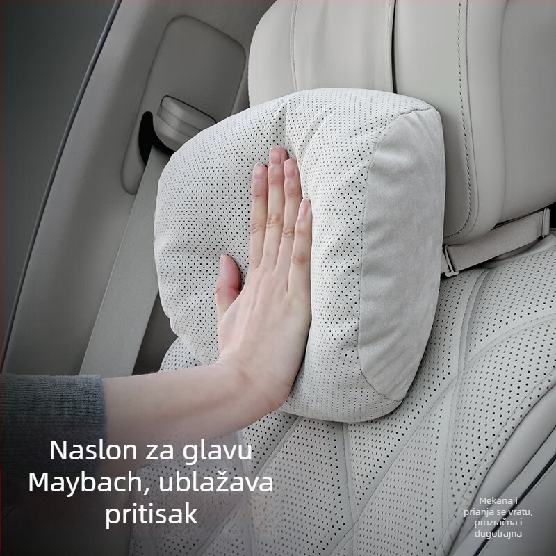 Fuhe auto jastuk za vrat i naslon za glavu od suede materijala s punilom od biološkog fleisa – univerzalno za vozila