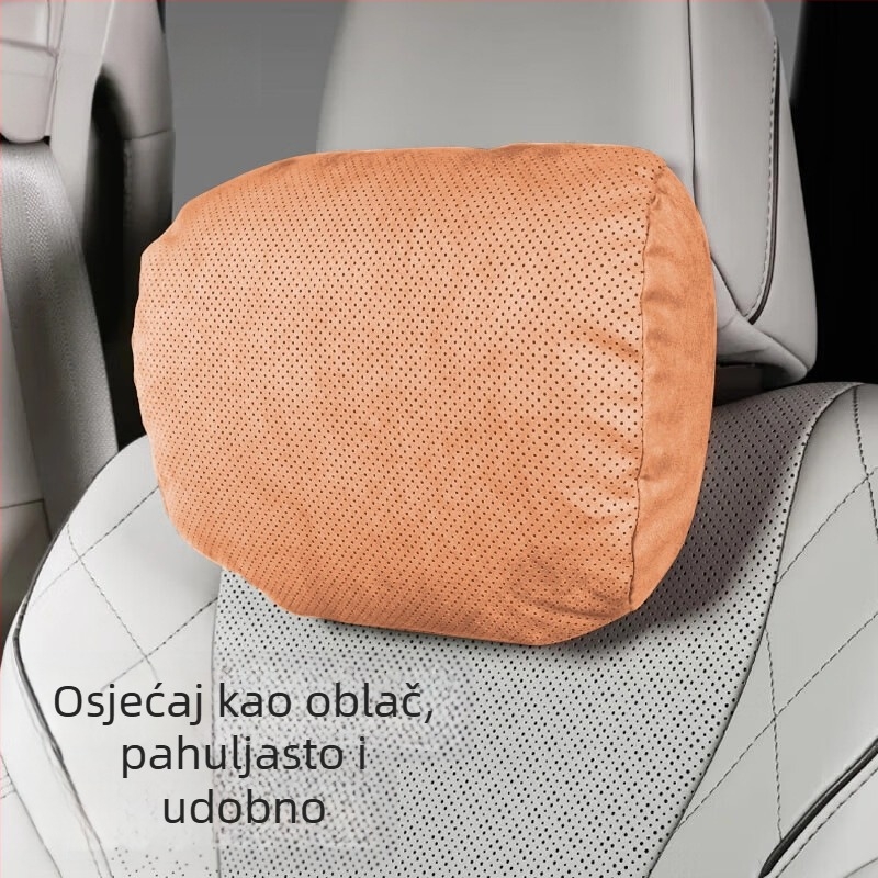 Fuhe auto jastuk za vrat i naslon za glavu od suede materijala s punilom od biološkog fleisa – univerzalno za vozila