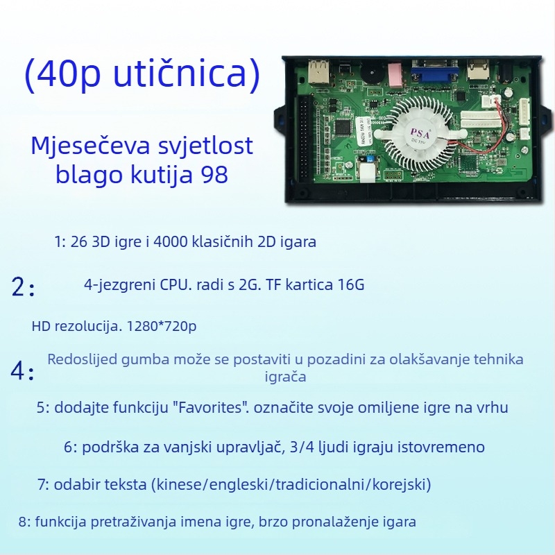 Arcade matična ploča 3D Pandora EX – Android, 128 GB memorije, HDMI/VGA/USB sučelje, paperback verzija igre, nostalgični vjetar stil