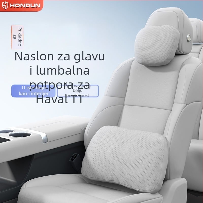 Set unutarnjih jastuka za automobil Jihu T1 – jastuk za glavu, jastuk za pojas, jastuk za vrat, zaštite vrata i pojas, univerzalna kompatibilnost, umjetna koža, punjenje od umjetnih vlakana, prilagodljiv, sve sezone, minimalistički stil