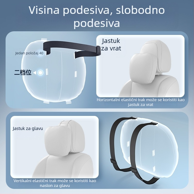 Set unutarnjih jastuka za automobil Jihu T1 – jastuk za glavu, jastuk za pojas, jastuk za vrat, zaštite vrata i pojas, univerzalna kompatibilnost, umjetna koža, punjenje od umjetnih vlakana, prilagodljiv, sve sezone, minimalistički stil