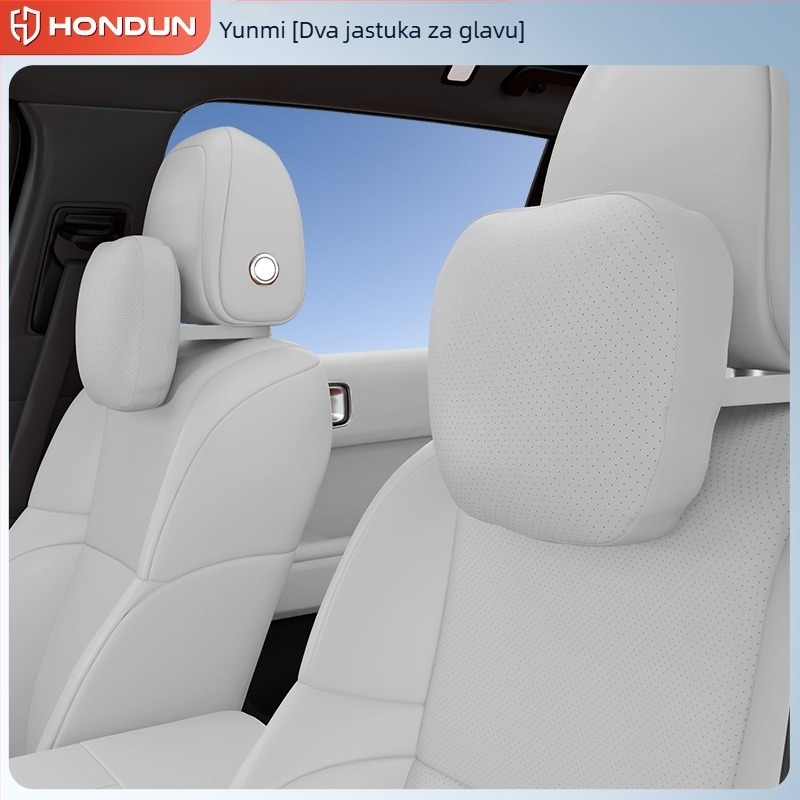 Set unutarnjih jastuka za automobil Jihu T1 – jastuk za glavu, jastuk za pojas, jastuk za vrat, zaštite vrata i pojas, univerzalna kompatibilnost, umjetna koža, punjenje od umjetnih vlakana, prilagodljiv, sve sezone, minimalistički stil