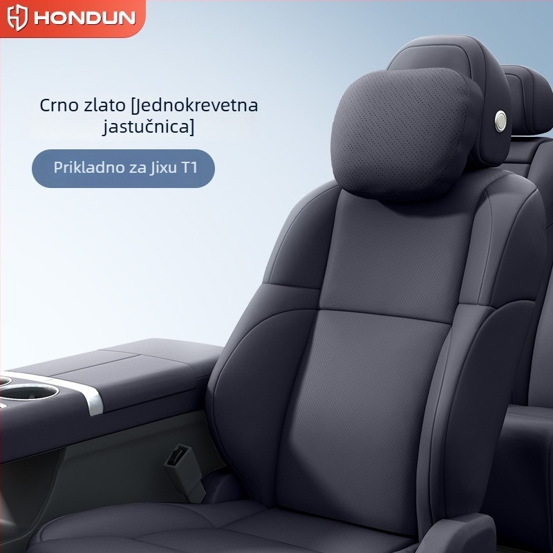 Set unutarnjih jastuka za automobil Jihu T1 – jastuk za glavu, jastuk za pojas, jastuk za vrat, zaštite vrata i pojas, univerzalna kompatibilnost, umjetna koža, punjenje od umjetnih vlakana, prilagodljiv, sve sezone, minimalistički stil