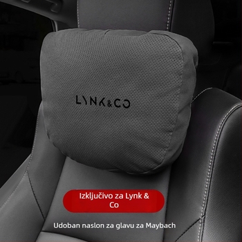 Lynk auto jastuk za glavu s memory foam, suede vanjski materijal, Lynk logo, za sve sezone, prilagodljiv