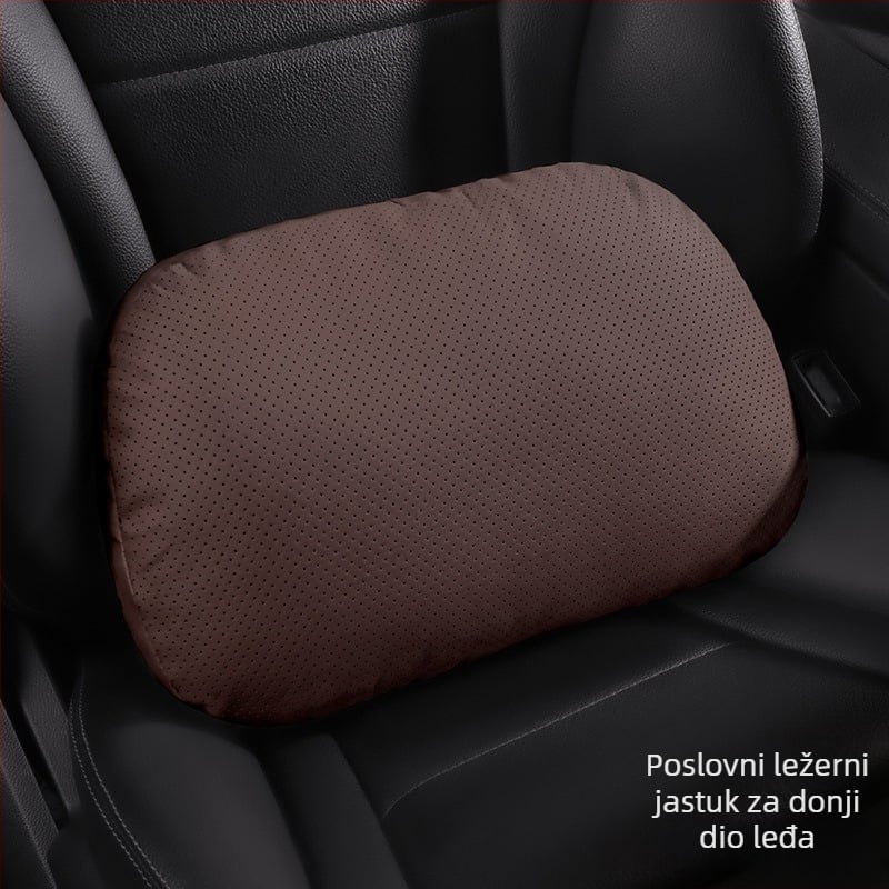 Auto naslonjač za glavu i lumbalna podrška s jastučićem za vrat (Nappa koža, punilo od svilnih vlakana, universal prilagodba, sve sezone, poslovni stil)