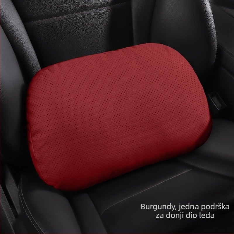Auto naslonjač za glavu i lumbalna podrška s jastučićem za vrat (Nappa koža, punilo od svilnih vlakana, universal prilagodba, sve sezone, poslovni stil)