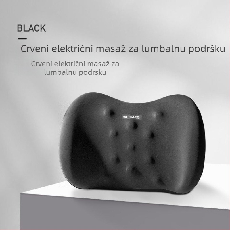 Automobilska električna masaža lumbar podrška jastuk s memorijskom pjenom, navlaka od čiste pamuka, pogodna za sve sezone