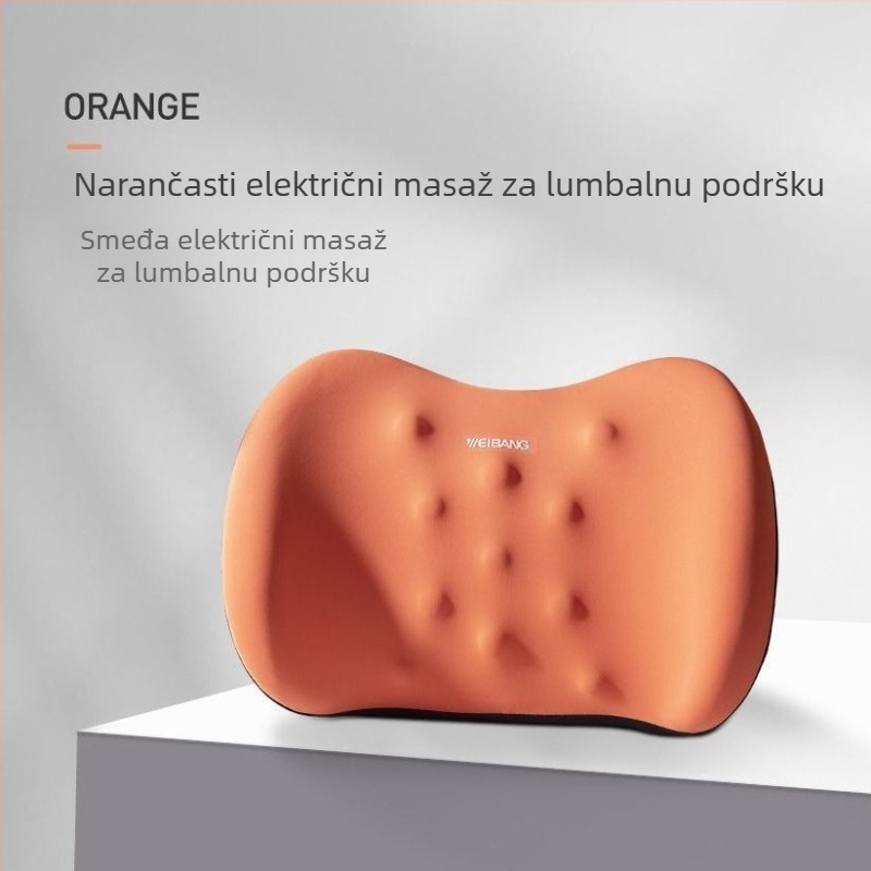 Automobilska električna masaža lumbar podrška jastuk s memorijskom pjenom, navlaka od čiste pamuka, pogodna za sve sezone