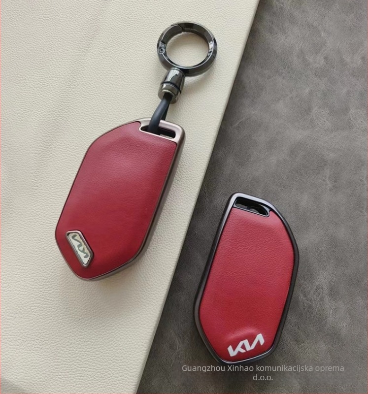 Kia EV5 TPU futrola za ključ s kožnom teksturom i kopčom – jednostavan stil