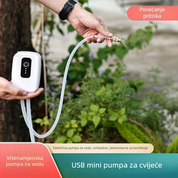 Električni raspršivač, Micro Spray serija; materijali: plast, silikon, mesing; namijenjeno kućnom vrtlarstvu i javnim zelenim površinama