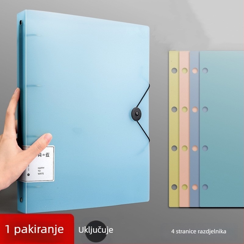 A4 mapa s 4 rupa – PP materijal, organizator dokumenata, perforirana mapa za listove, veličina 320 × 248 mm