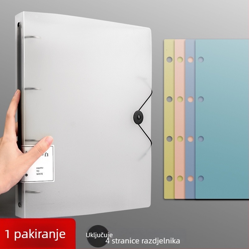 A4 mapa s 4 rupa – PP materijal, organizator dokumenata, perforirana mapa za listove, veličina 320 × 248 mm