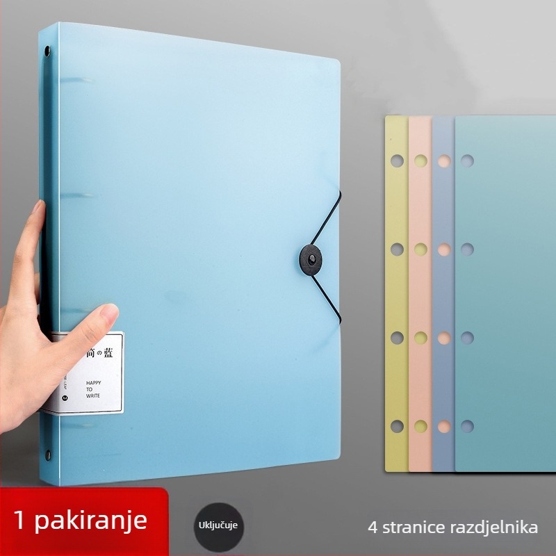 A4 mapa s 4 rupa – PP materijal, organizator dokumenata, perforirana mapa za listove, veličina 320 × 248 mm