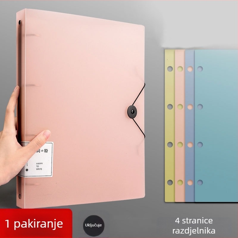 A4 mapa s 4 rupa – PP materijal, organizator dokumenata, perforirana mapa za listove, veličina 320 × 248 mm