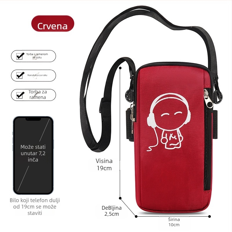 Torba za mobitel na ruku, unisex, Oxford materijal, vodootporna, lagana