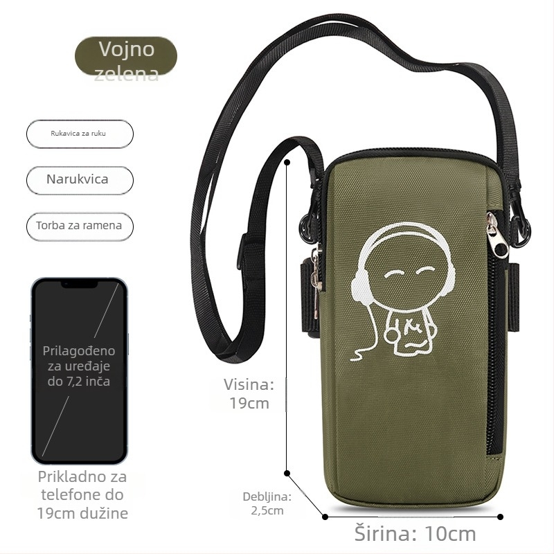 Torba za mobitel na ruku, unisex, Oxford materijal, vodootporna, lagana