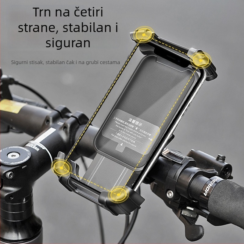 Držač za telefon za motocikl s navigacijskim nosačem, otporan na udarce, izrađen od legure, mogućnost prilagođavanja brenda