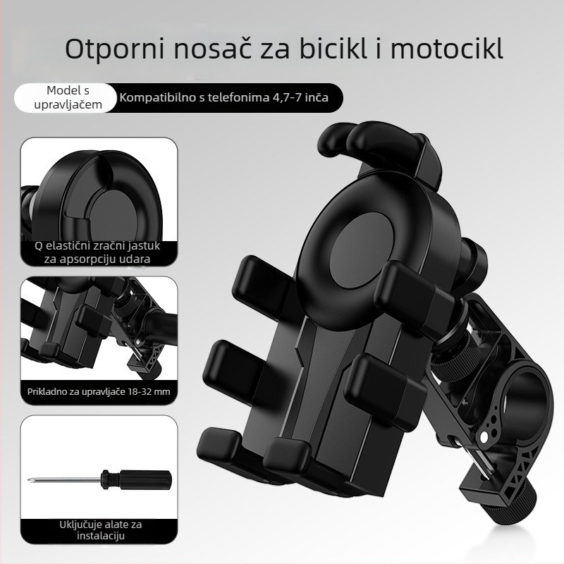 Držač za telefon za bicikl i motocikl (Airbag protiv vibracija, Plastika, Jednostavan dizajn)