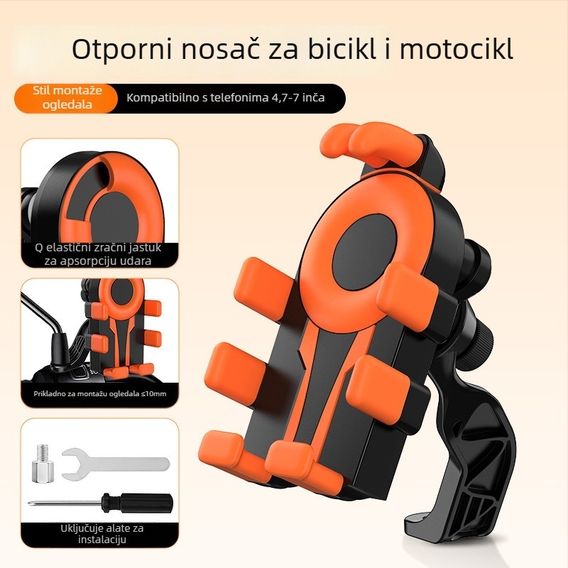 Držač za telefon za bicikl i motocikl (Airbag protiv vibracija, Plastika, Jednostavan dizajn)