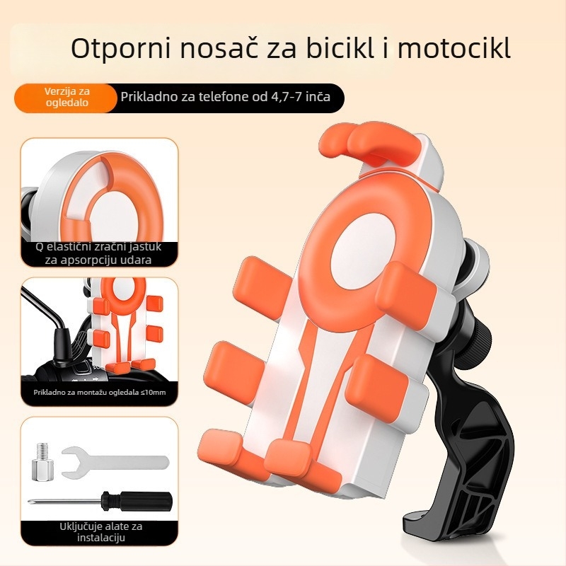 Držač za telefon za bicikl i motocikl (Airbag protiv vibracija, Plastika, Jednostavan dizajn)