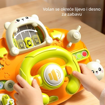 Volan za kolica – svjetla, glazba i igre roditelj-dijete; plastika; napajanje suhim baterijama; za bebe i djecu 0–3 godine