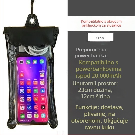 Vodootporna torbica za telefon za jahače, TPU materijal, kompatibilan s zaslonom na dodir, ispis logotipa, prilagodljivo oblikovanje