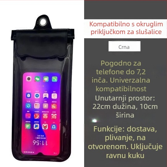 Vodootporna torbica za telefon za jahače, TPU materijal, kompatibilan s zaslonom na dodir, ispis logotipa, prilagodljivo oblikovanje
