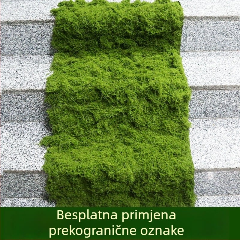 Umjetna mahovina – turf tkanina s flokiranom površinom, poliester + netkana tkanina, dekor mikro pejzaža, prilagodljivo, pakiranje: Opp vrećica