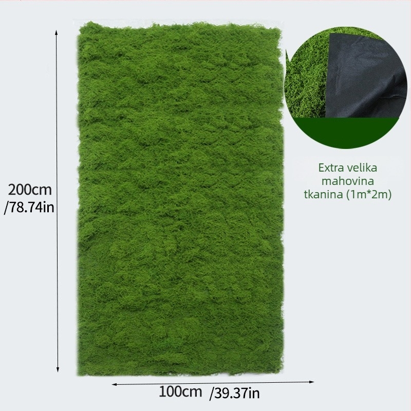 Umjetna mahovina – turf tkanina s flokiranom površinom, poliester + netkana tkanina, dekor mikro pejzaža, prilagodljivo, pakiranje: Opp vrećica