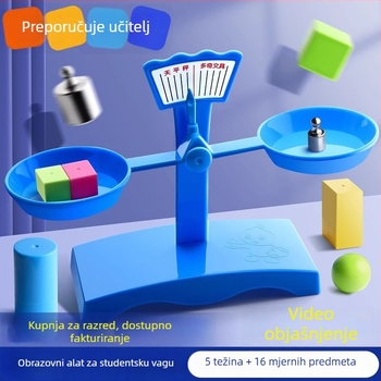 Balansna vaga za učenje – PP materijal, za djecu 3–6 godina, komplet s pladnjem i težinama