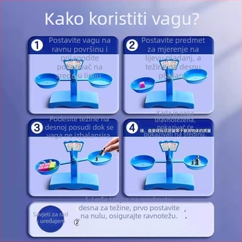 Balansna vaga za učenje – PP materijal, za djecu 3–6 godina, komplet s pladnjem i težinama