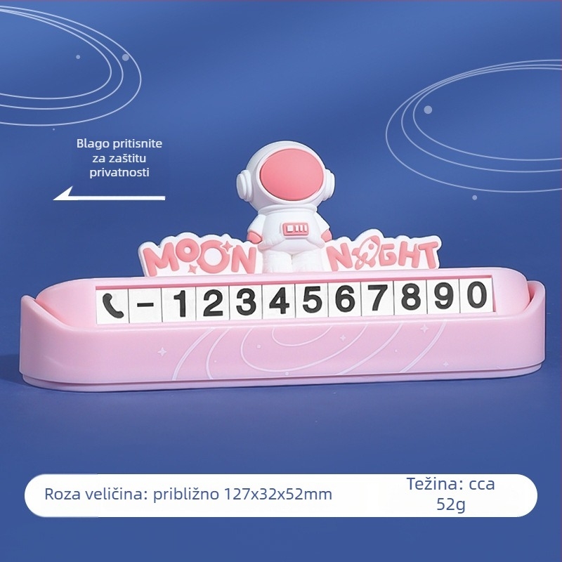Skrivena tablica za parkiranje s brojem - mekani PVC materijal, BABY STORY, ispisani logotip