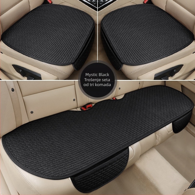Auto jastuk za sjedalo, trodijelni set, stražnje sjedalo, sve sezone, površina od poliestera