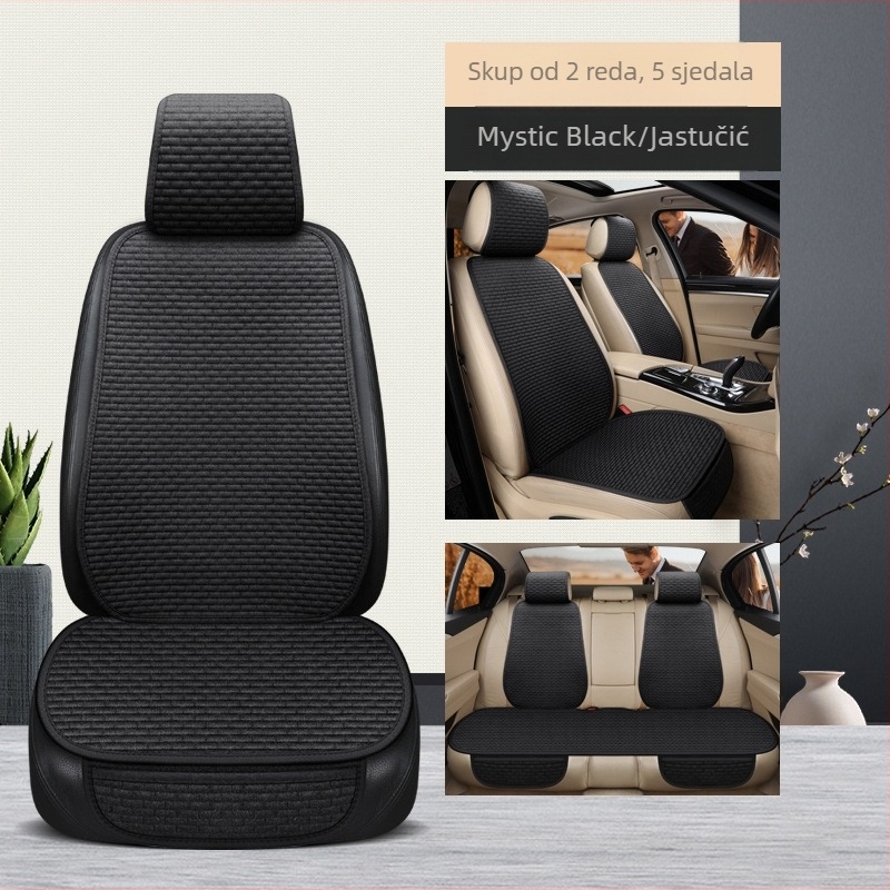 Auto jastuk za sjedalo, trodijelni set, stražnje sjedalo, sve sezone, površina od poliestera