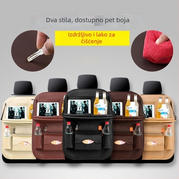 Kožna torba za pohranu za stražnje sjedalo automobila s pladnjem, Tray Backpocket stil, viseći način, prilagodljivo