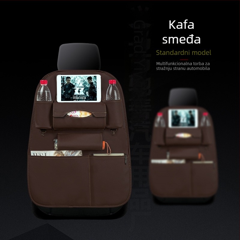 Kožna torba za pohranu za stražnje sjedalo automobila s pladnjem, Tray Backpocket stil, viseći način, prilagodljivo