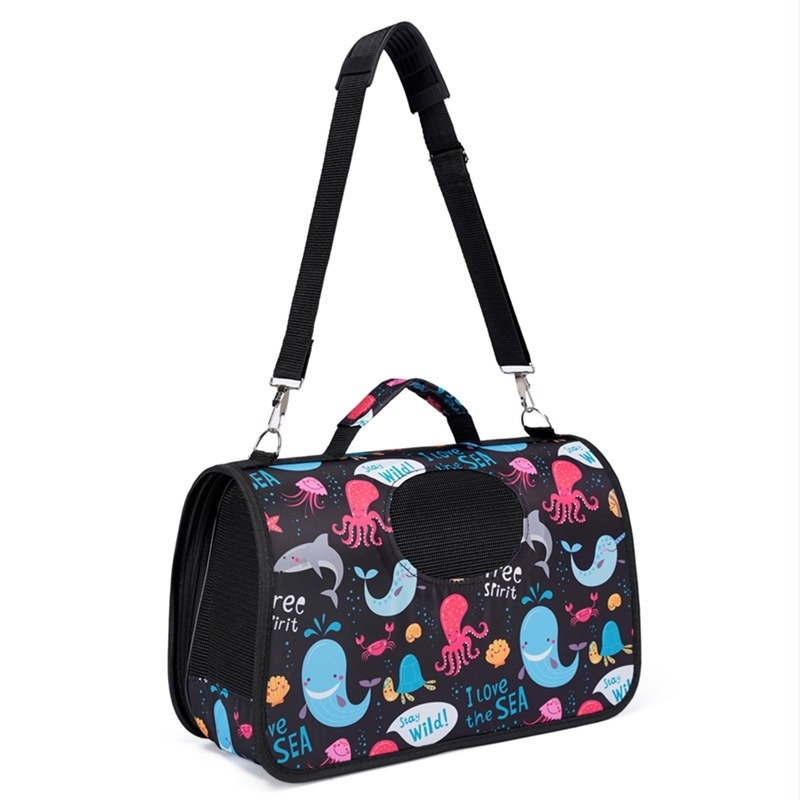 Torba za kućne ljubimce s uzorkom životinja, crossbody torba za izlazak, prijenosna torba za mačke i pse