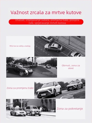 Mali okrugli retrovizor za Southeast vozila, ultra-clear, kompatibilan s V3 Lingyue, Dx3Dx7 Lingzhi i V5 Lingzhi