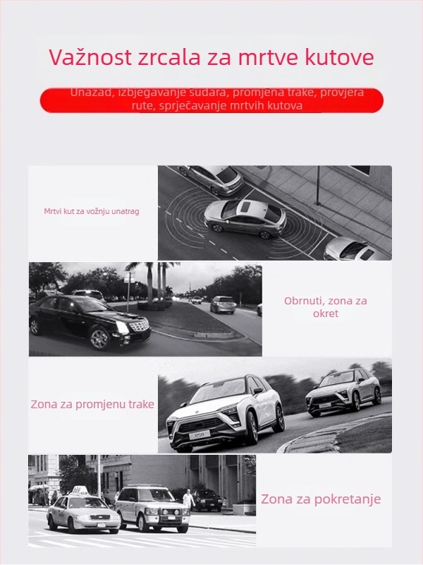 Mali okrugli retrovizor za Southeast vozila, ultra-clear, kompatibilan s V3 Lingyue, Dx3Dx7 Lingzhi i V5 Lingzhi