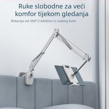 ZX02 Držač za telefon i tablet s rotirajućim cantileverom – iznad kreveta ili stola, dvostruka upotreba, od karbonskog čelika