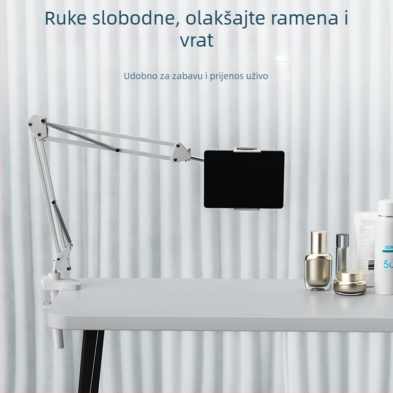 ZX02 Držač za telefon i tablet s rotirajućim cantileverom – iznad kreveta ili stola, dvostruka upotreba, od karbonskog čelika