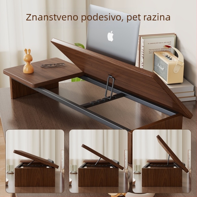 Prilagodljivi stalak za prijenosno računalo i tablet – drveni stolni držač, model 2326298442773922304